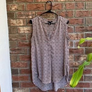 Sleeveless Peach Patterned Tanktop/tunic